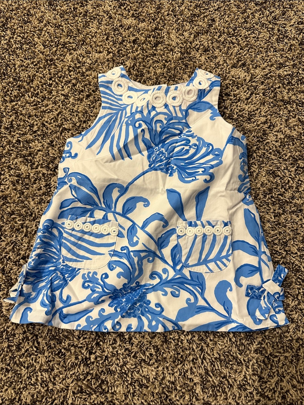 Lilly Pulitzer Baby Lilly Shift Floral Dress Set Blue & White